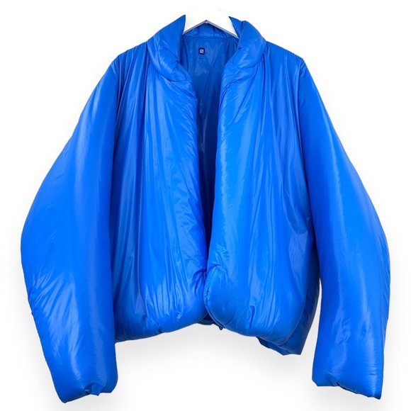NWOT Yeezy Gap Blue Round Puffer Jacket - Picture 1 of 8